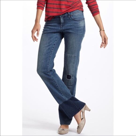 Anthropologie's Holding Horses Claire Patchwork Boot Cut Jeans - Picture 2 of 7